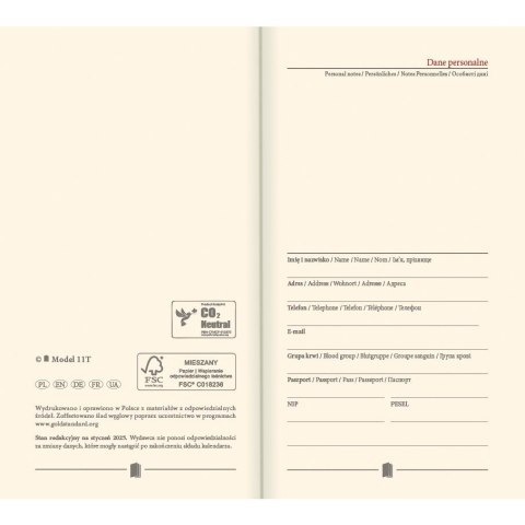 Lucrum Kalendarz książkowy (terminarz) złoty A6 Lucrum (TR złoty)