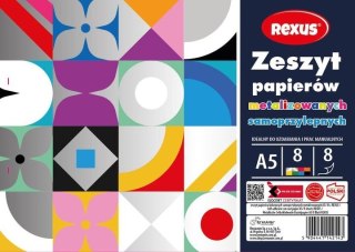 Rexus Zeszyt papierów kolorowych metalizowane samoprzylepne A5 8k Rexus (2143)