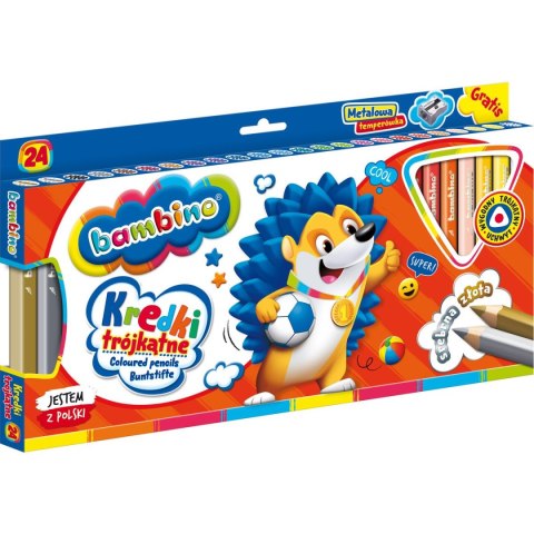 St.Majewski Kredki glinkowe BAMBINO trójkątne 24 kol. St.Majewski (5903235003240)