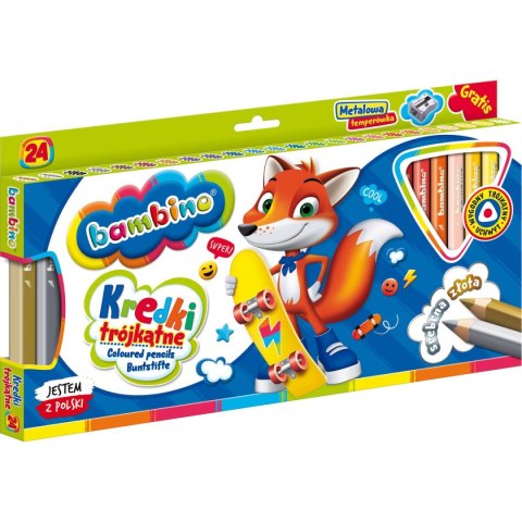 St.Majewski Kredki glinkowe BAMBINO trójkątne 24 kol. St.Majewski (5903235003240)