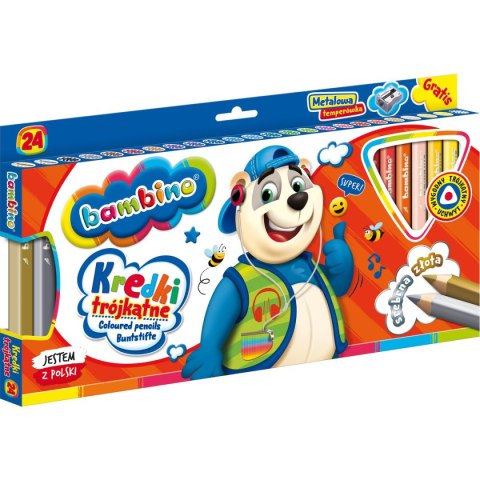 St.Majewski Kredki glinkowe BAMBINO trójkątne 24 kol. St.Majewski (5903235003240)