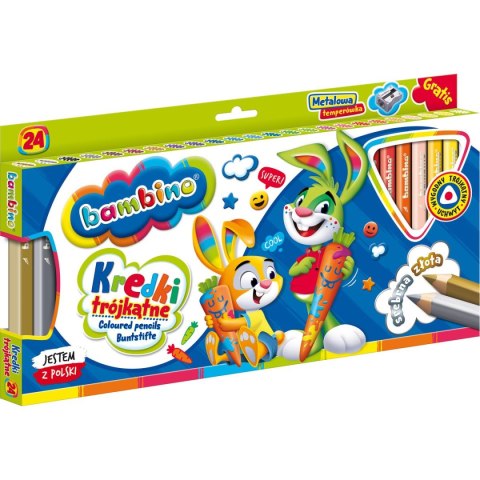 St.Majewski Kredki glinkowe BAMBINO trójkątne 24 kol. St.Majewski (5903235003240)