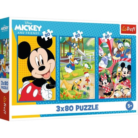 Trefl Puzzle Myszka Miki Ekipa Myszki Miki 3x80 el. Trefl (34887)