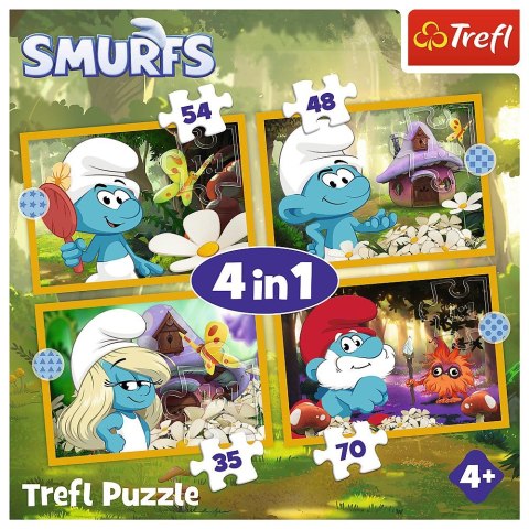Trefl Puzzle Życie w Wiosce Smerfów 4w1 el. Trefl (34664)