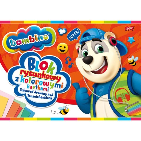 Unipap Blok rysunkowy Bambino A4 kolorowy 80g 16k [mm:] 210x297 Unipap