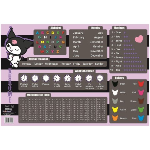 Bambino Podkład na biurko Kuromi mix płyta piśniowa pokryta okleiną PVC [mm:] 51x380 Bambino