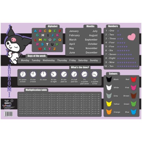 Bambino Podkład na biurko Kuromi mix płyta piśniowa pokryta okleiną PVC [mm:] 51x380 Bambino