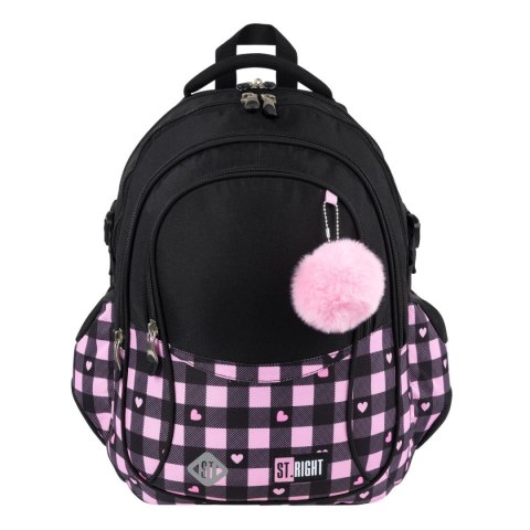St.Right Plecak PINK CHECKERED 4-KOMORY St.Right (BP-01)