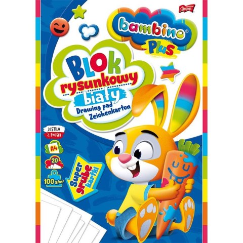 Unipap Blok rysunkowy Bambino Plus A4 biały 100g 20k [mm:] 210x297 Unipap
