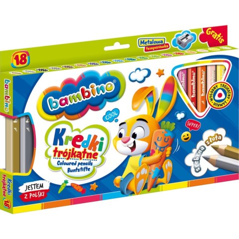 St.Majewski Kredki glinkowe BAMBINO 18 kol. St.Majewski (5903235003233)