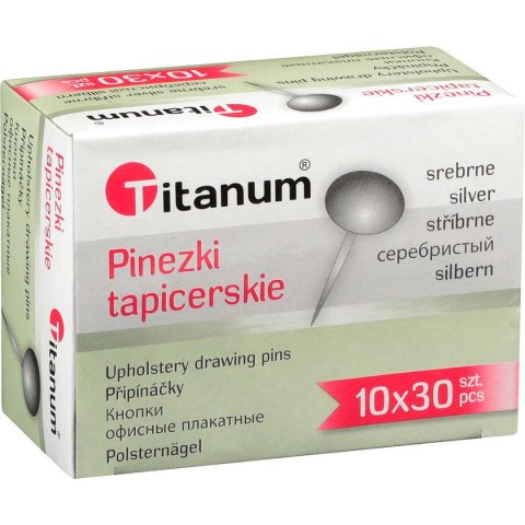 Titanum Pinezki tapicerskie Titanum srebrne 30 szt.