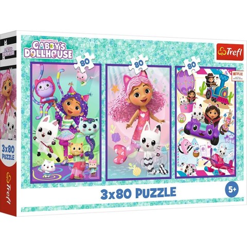 Trefl Puzzle Gabby Owady na łące 3x80 el. Trefl (34882)