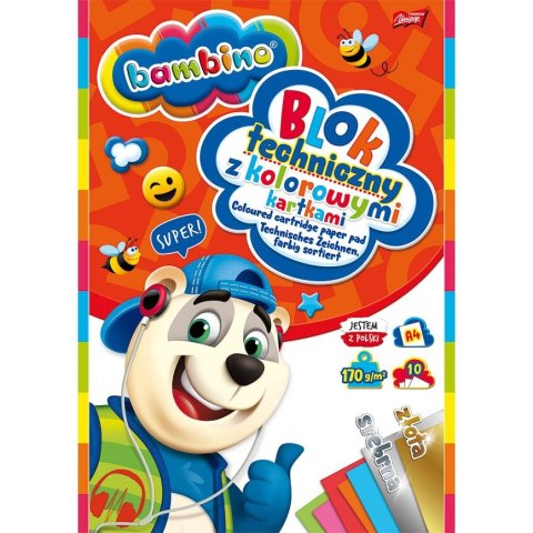 Unipap Blok techniczny Bambino kolor A4 160g 10k [mm:] 210x297 Unipap