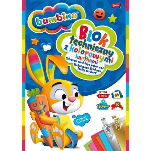 Unipap Blok techniczny Bambino kolor A4 160g 10k [mm:] 210x297 Unipap