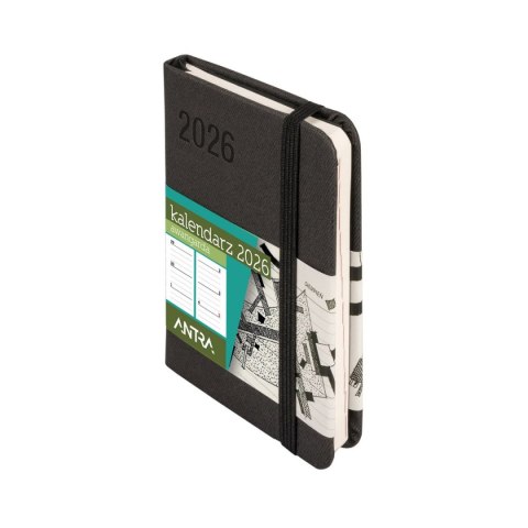 Antra Kalendarz książkowy (terminarz) CZARNY AVANGARDA A7 Antra (2026)