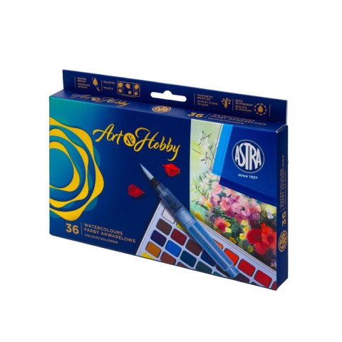 Astra Farby akwarelowe z pedzęlkiem i paletką 36 kolor. Astra (602124006)
