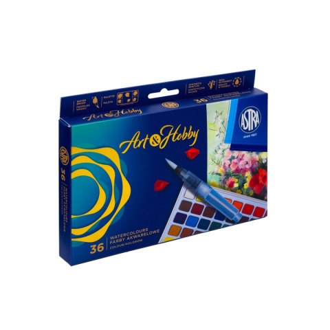 Astra Farby akwarelowe z pedzęlkiem i paletką 36 kolor. Astra (602124006)