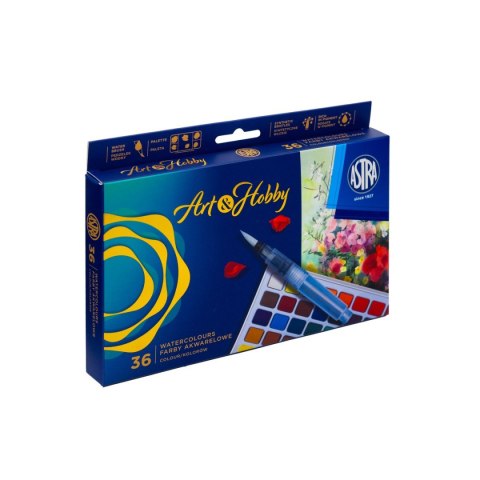 Astra Farby akwarelowe z pedzęlkiem i paletką 36 kolor. Astra (602124006)