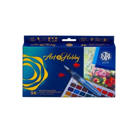Astra Farby akwarelowe z pedzęlkiem i paletką 36 kolor. Astra (602124006)