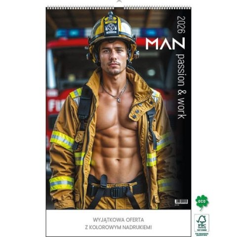 Jotan Kalendarz ścienny MAN, PASSION&WORK 13- planszowy 300mm x 350mm Jotan (WPK148)