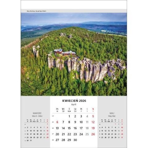 Jotan Kalendarz ścienny NIESAMOWITA POLSKA wieloplanszowy 330mm x 500mm Jotan (WP116)