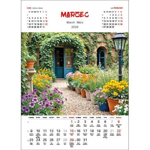 Jotan Kalendarz ścienny OGRODY WIELOPLANSZOWY 330mm x 500mm Jotan (WP133)