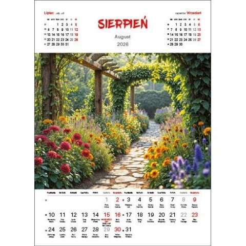 Jotan Kalendarz ścienny OGRODY WIELOPLANSZOWY 330mm x 500mm Jotan (WP133)