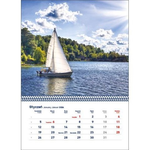 Jotan Kalendarz ścienny WARMIA I MAZURY WIELOPLANSZOWY 320mm x 855mm Jotan (WP 122)