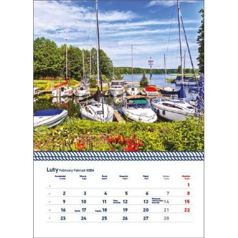 Jotan Kalendarz ścienny WARMIA I MAZURY WIELOPLANSZOWY 320mm x 855mm Jotan (WP 122)