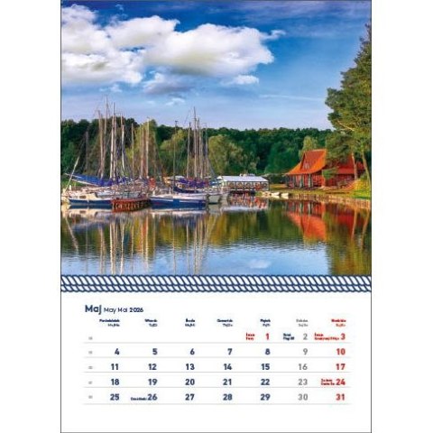 Jotan Kalendarz ścienny WARMIA I MAZURY WIELOPLANSZOWY 320mm x 855mm Jotan (WP 122)