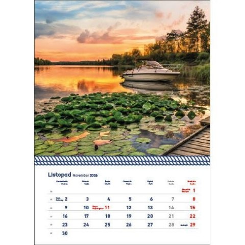 Jotan Kalendarz ścienny WARMIA I MAZURY WIELOPLANSZOWY 320mm x 855mm Jotan (WP 122)