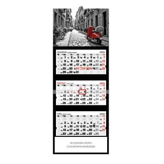 Jotan Kalendarz ścienny BLACK&RED trojdzielne- 320mm x 855mm Jotan (t55)