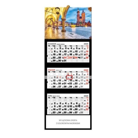 Jotan Kalendarz ścienny Kraków Trójdzielne Wodospad Szklarki 320mm x 855mm Jotan (T53)