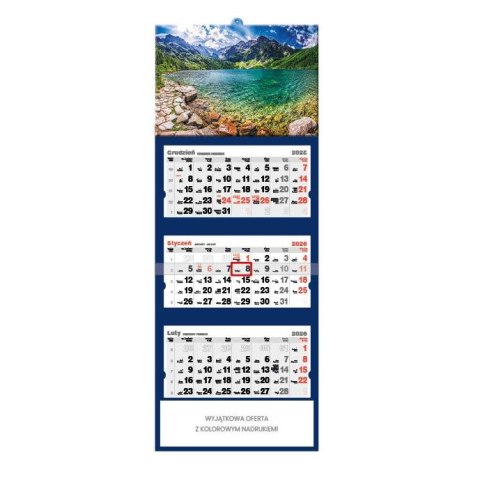 Jotan Kalendarz ścienny MORSKIE OKO trójdzielne 320mm x 855mm Jotan (T59)