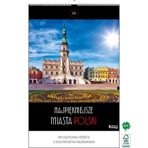 Jotan Kalendarz ścienny NAJ.MIASTA POLSKI 13 planszowe 315mm x 500mm Jotan (WP 119)