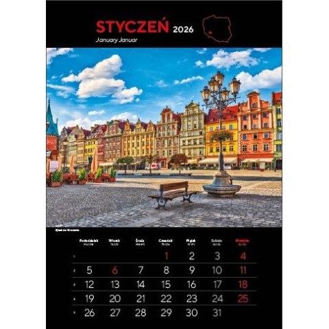 Jotan Kalendarz ścienny NAJ.MIASTA POLSKI 13 planszowe 315mm x 500mm Jotan (WP 119)