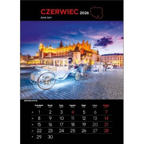 Jotan Kalendarz ścienny NAJ.MIASTA POLSKI 13 planszowe 315mm x 500mm Jotan (WP 119)