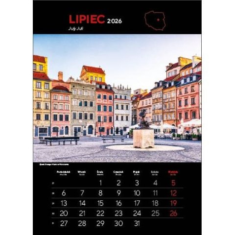 Jotan Kalendarz ścienny NAJ.MIASTA POLSKI 13 planszowe 315mm x 500mm Jotan (WP 119)