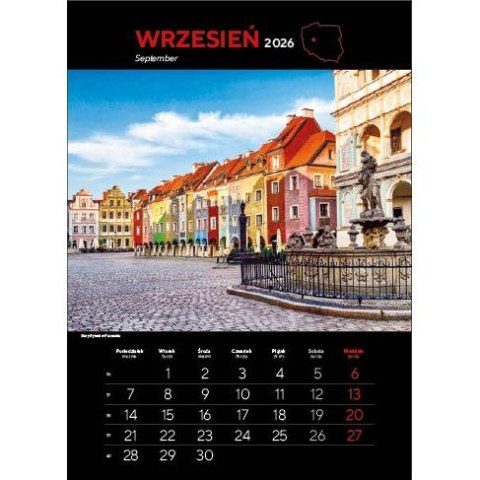 Jotan Kalendarz ścienny NAJ.MIASTA POLSKI 13 planszowe 315mm x 500mm Jotan (WP 119)