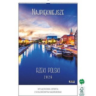 Jotan Kalendarz ścienny NAJPIĘKNIEJSZE RZEKI POLSKI 13 planszowe A3 330mm x 500mm Jotan (WP123)