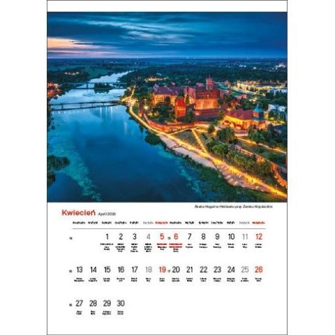 Jotan Kalendarz ścienny NAJPIĘKNIEJSZE RZEKI POLSKI 13 planszowe A3 330mm x 500mm Jotan (WP123)