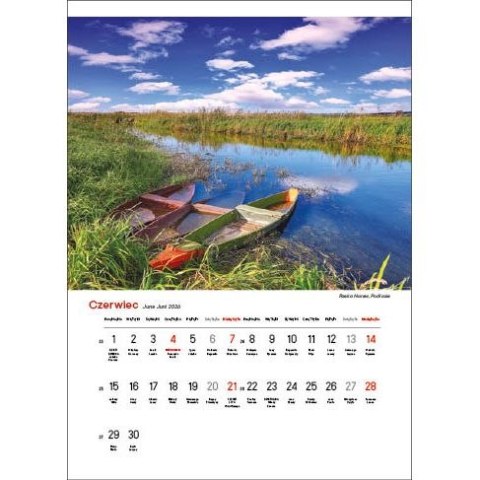 Jotan Kalendarz ścienny NAJPIĘKNIEJSZE RZEKI POLSKI 13 planszowe A3 330mm x 500mm Jotan (WP123)