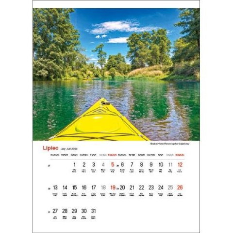 Jotan Kalendarz ścienny NAJPIĘKNIEJSZE RZEKI POLSKI 13 planszowe A3 330mm x 500mm Jotan (WP123)