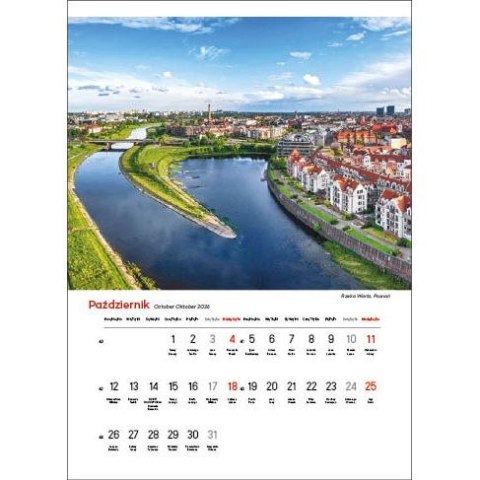 Jotan Kalendarz ścienny NAJPIĘKNIEJSZE RZEKI POLSKI 13 planszowe A3 330mm x 500mm Jotan (WP123)