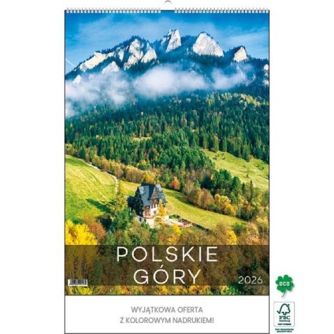 Jotan Kalendarz ścienny POLSKIE GÓRY 13-kartkowe- 330mm x 500mm Jotan (W117)