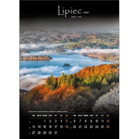 Jotan Kalendarz ścienny TAJEMNICZE BIESZCZADY WIELOPLANSZOWY 330mm x 500mm Jotan (WP127)