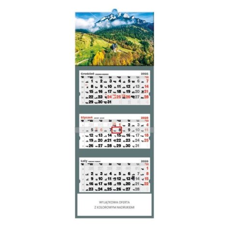 Jotan Kalendarz ścienny TRZY KORONY trójdzielne 320mm x 855mm Jotan (t57)