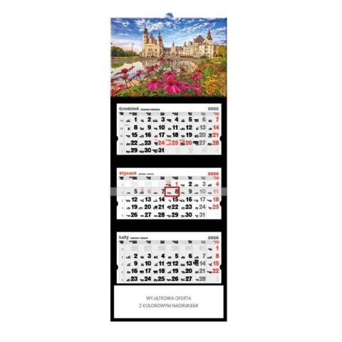 Jotan Kalendarz ścienny ZAMEK MOSZNA trójdzielne- A3+ Jotan (T58)