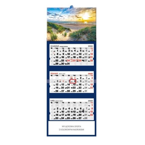 Jotan Kalendarz ścienny Zachód słońca trójdzielne - 320mm x 855mm Jotan (T42)