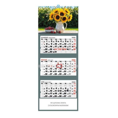 Jotan Kalendarz ścienny słoneczniki trójdzielne 320mm x 855mm Jotan (t52)